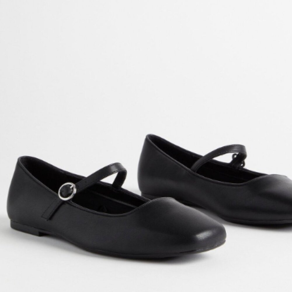 Torrid Square Toe Mary Jane Flat - Black, 12WW